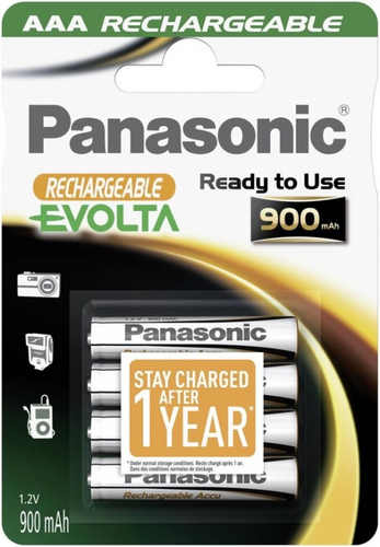 Аккумуляторы Panasonic HHR-4XXE/4B AAA Ni-Mh Evolta в блистере 4шт 900мАч фото