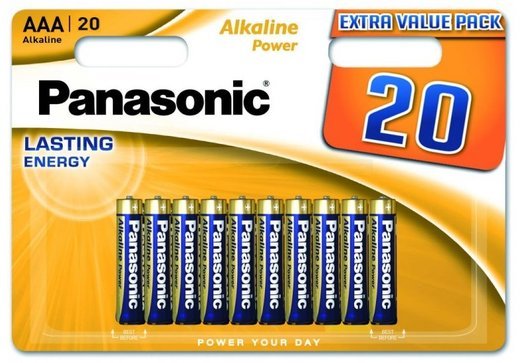 Батарейки Panasonic LR03REB/20BW AAA щелочные Alkaline power multi pack в блистере 20шт фото