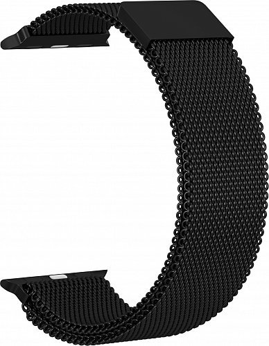 Ремешок сетчатый на магните для Apple Watch 44мм, черный фото
