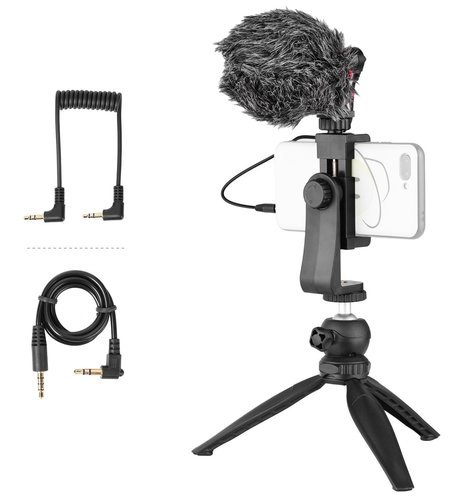 Комплект аксессуаров с штативом, микрофоном и держателем для смартфона DSLR ILL камеры фото