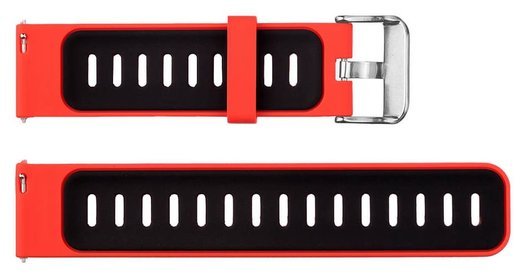 Силиконовый ремешок для часов Xiaomi Watch, черный с красным 22 мм фото