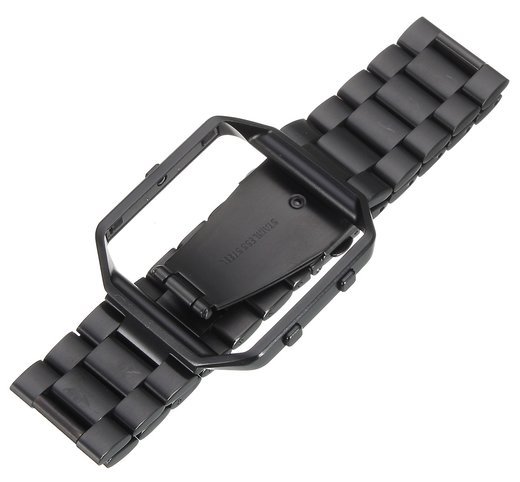 Ремешок для браслета Bakeey для Fitbit Blaze, нержавеющая сталь, с накладкой, черный фото