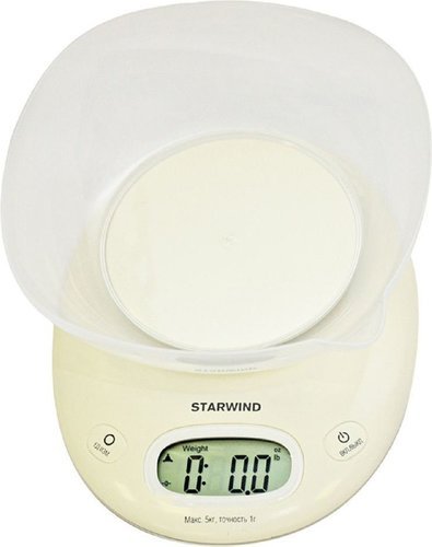 Весы кухонные электронные Starwind SSK4171 макс.вес:5кг белый фото
