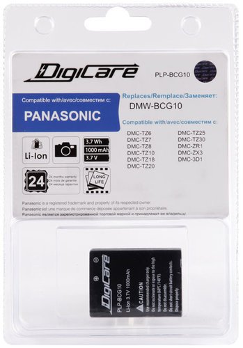 Аккумулятор DigiCare PLP-BCG10 / DMW-BCG10 для DMC-3D1, TZ18, TZ20, TZ25, TZ30 фото