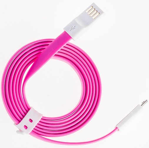 Кабель Prolike магнитный USB Micro 5 pin AM-BM 1,2 м, розовый фото