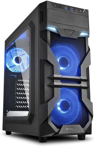 Компьютерный корпус Sharkoon VG7-W Blue led, черный фото