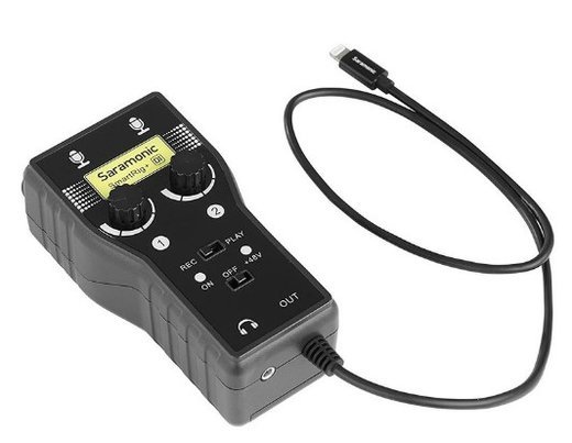 Адаптер Saramonic SmartRig+ Di для микрофона и гитары двухканальный на Apple Lightning Audio фото