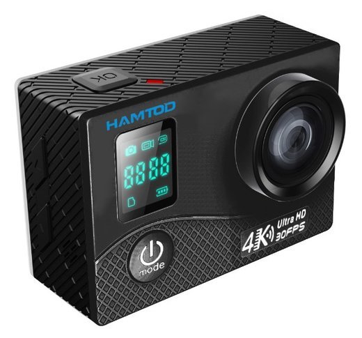 Экшн-камера HAMTOD H8A 4K 30fps WIFI с дистанционным управлением водонепроницаемая, черный фото