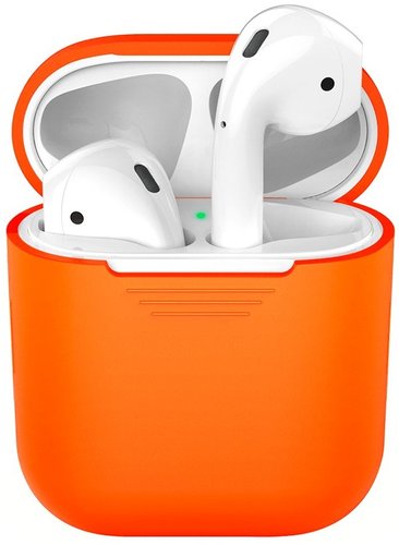 Чехол силиконовый Deppa для наушников Apple AirPods 1/2, оранжевый фото