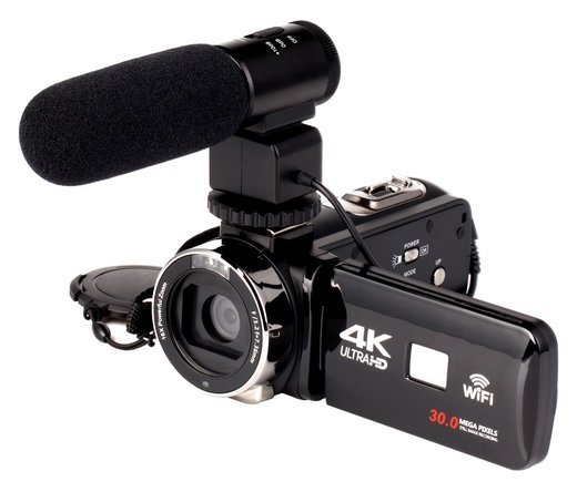 Видеокамера WiFi 4K, с объективом и микрофоном фото