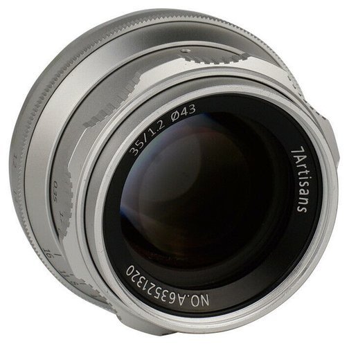 Объeктив 7Artisans 35mm F1.2 Canon EOS-M серебристый фото