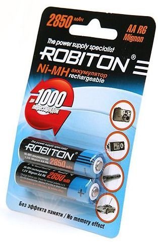 Аккумулятор ROBITON R6 (AA) Ni-MH 2850mAh блистер 2 шт фото