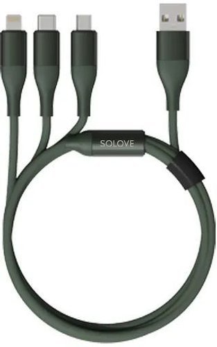 Кабель Mi SOLOVE 3 in1 USB Lightning/Micro/Type-C 120cm (DW2) зеленый фото