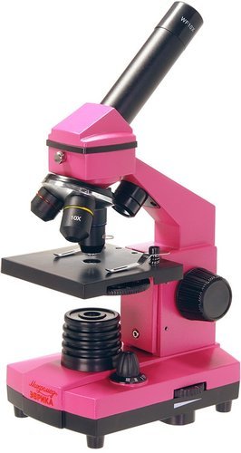 Микроскоп школьный Эврика 40х-400х в кейсе (фуксия) фото