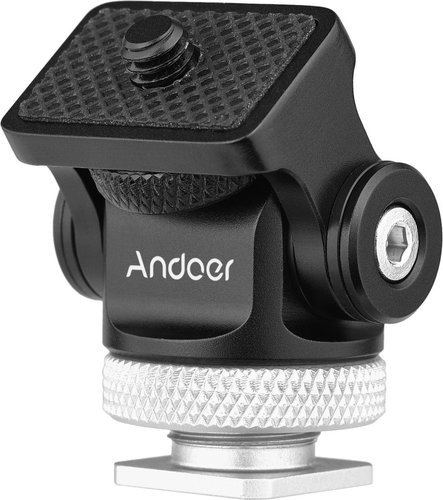 Крепление головки адаптера Andoer 360 градусов 1/4 дюймов винт для монитора, света, микрофона, белый фото