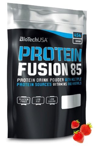 Протеин BioTechUSA Fusion 85 (454 г), Клубника фото