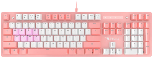 Механическая клавиатура A4Tech Bloody B800 Dual Color, розовый/белый фото