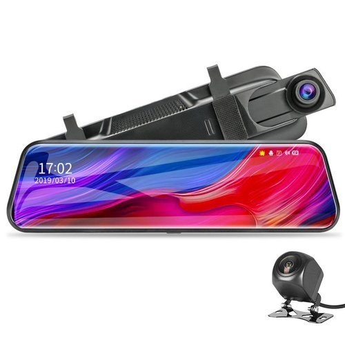 Видеорегистратор-зеркало Jansite T29S Full HD, 10" сенсорный экран, в комплекте с камерой заднего вида фото