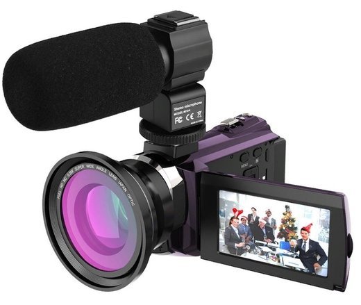 Видеокамера Andoer 4K 1080P 48MP WiFi, фиолетовый фото
