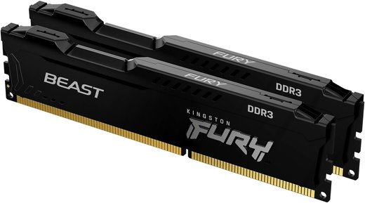 Память оперативная DDR3 8Gb (2x4Gb) Kingston Fury Beast Black 1866MHz CL10 (KF318C10BBK2/8) фото