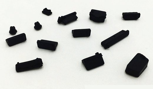 Пылезащитная заглушка для портов ноутбука 13 шт., черный фото