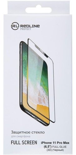 Защитное стекло для Apple iPhone Xs Max/11 Pro Max Full Screen Full Glue (3D) черный, Redline фото