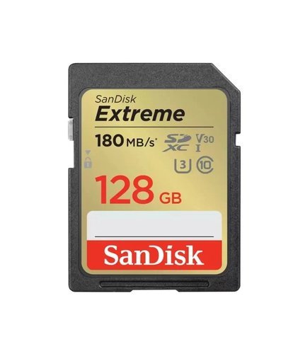 Карта памяти SanDisk SDXC Extreme Class 10 UHS-I U3 V30 (180/90MB/s) 128GB фото