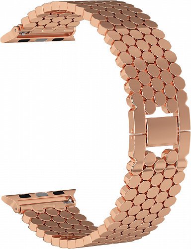 Ремешок металлический для Apple Watch 44мм, розовое золото фото