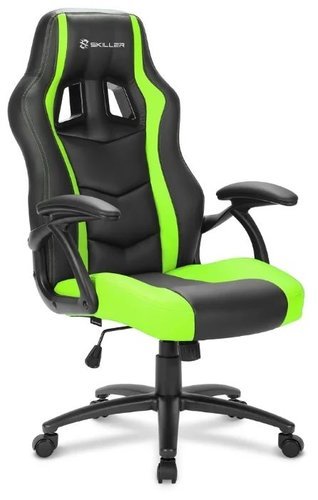 Игровое кресло Sharkoon Shark Skiller SGS1 чёрно-зелёное фото
