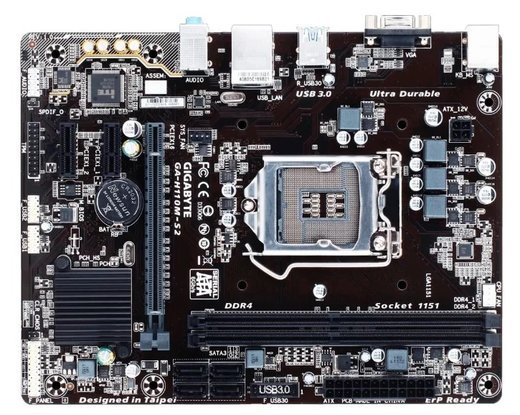 Материнская плата Gigabyte GA-H110M-S2H Soc-1151 Intel H110 2xDDR4 mATX AC`97 8ch(7.1) GbLAN+VGA+DVI+HDMI фото