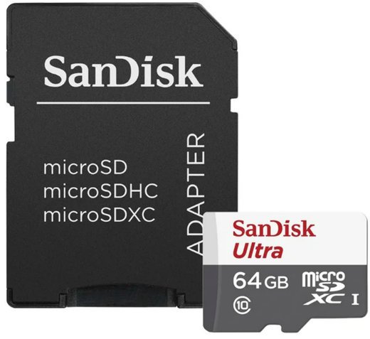 Карта памяти SanDisk microSDXC Ultra Class 10 UHS-I U1 (80/10MB/s) 64GB + ADP фото