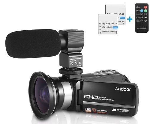 Мини-камера Andoer HDV-301LTRM 1080P FHD, объектив 0,39X + внешний микрофон фото
