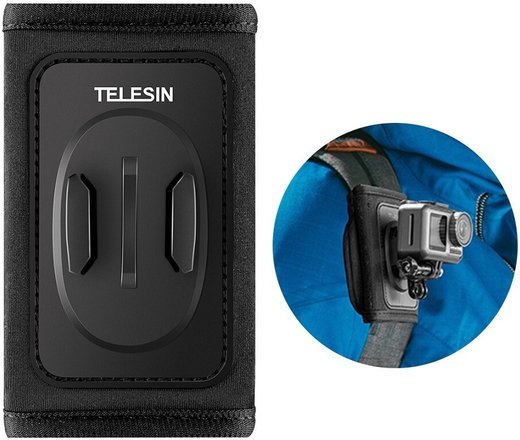 Зажим TELESIN для крепления на ремешке рюкзака для DJI OSMO Pocket GoPro Hero 8-7-6-5 SJCAM фото