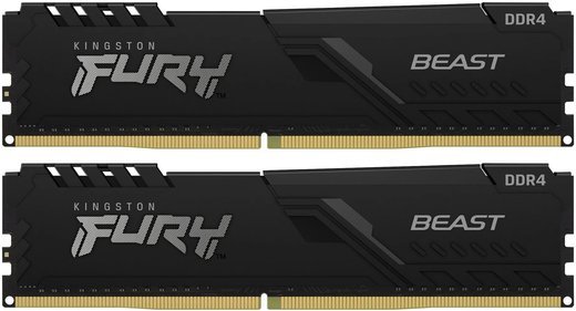 Память оперативная DDR4 64Gb (2x32Gb) Kingston Fury Beast 3200MHz (KF432C16BBK2/64) фото
