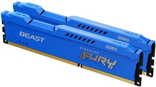 Память оперативная DDR3 8Gb (2x4Gb) Kingston Fury Beast Blue 1866MHz CL10 (KF318C10BK2/8) фото