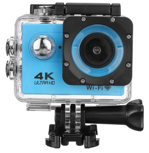 Экшн камера 4K с двойным стабилизатором и гироскопом, синий фото