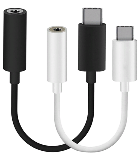 Мини-кабель USB 3.1 Type-C и разъем для наушников 3.5 мм, 2 шт., черный и белый фото