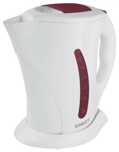 Чайник Scarlett SC-EK14E08 1.7л. 2200Вт белый/бордовый (пластик) фото