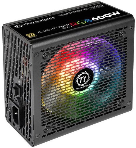 Блок питания Thermaltake ATX 600W Toughpower GX1 RGB 80+ gold (24+4+4pin) APFC 120mm fan color LED 8xSATA RTL фото