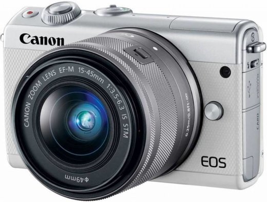 Беззеркальный фотоаппарат Canon EOS M100 kit EF-M 15-45mm f/3.5-6.3 IS STM белый фото