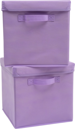 Набор складных коробок для хранения Home One, 30х30х30см, 2шт, крышка в комплекте, фиолетовый фото