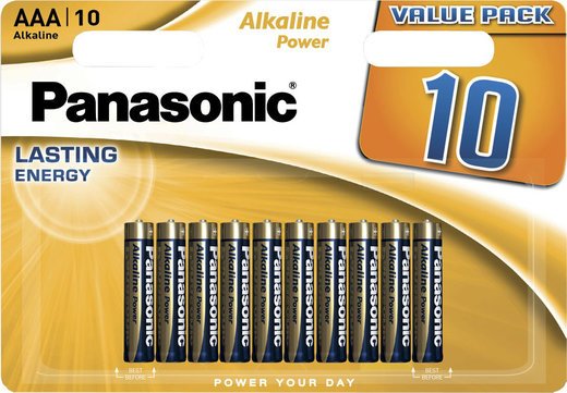 Батарейки Panasonic LR03REB/10BW AAA щелочные Alkaline power multi pack в блистере 10шт фото