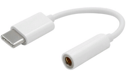 Мини-адаптер USB 3.1 Type-C - разъем для наушников 3.5 мм, белый фото