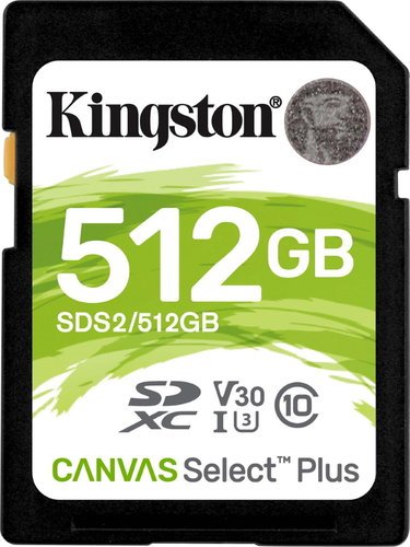 Карта памяти Kingston microSDXC Canvas Select Plus Class 10 UHS-I U3 (100/85MB/s) 512GB + ADP фото