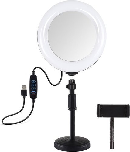 Кольцевая лампа 7,9-дюймов с зеркалом и держателем смартфона фото