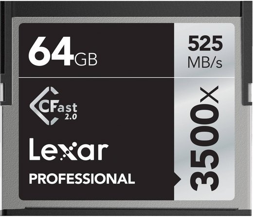 Карта памяти Lexar CompactFlash Professional 3500x CFAST2.0 (525/445MB/s) 64GB фото