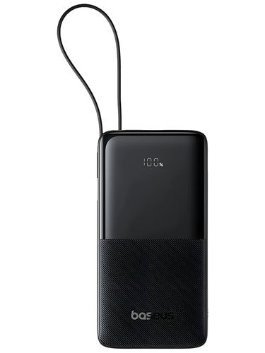 Внешний аккумулятор BASEUS Bipow-2, 10000 mah 20W c кабелем, черный фото