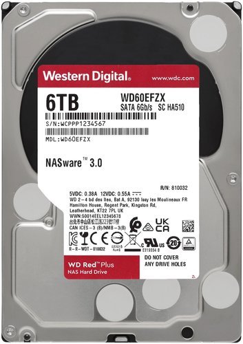 Жесткий диск HDD 3.5" WD Red Plus 6Tb (WD60EFZX) фото