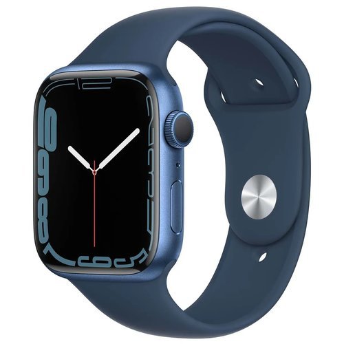Умные часы Apple Watch Series 7 45 мм Aluminium Case, черный/синий (MKNN3) фото