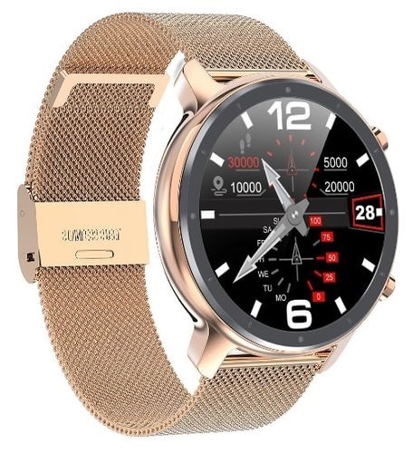 Умные часы Microwear L11, стальной ремешок, золотой фото